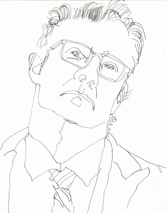 Pen and Ink Portrait of Clive Thompson
