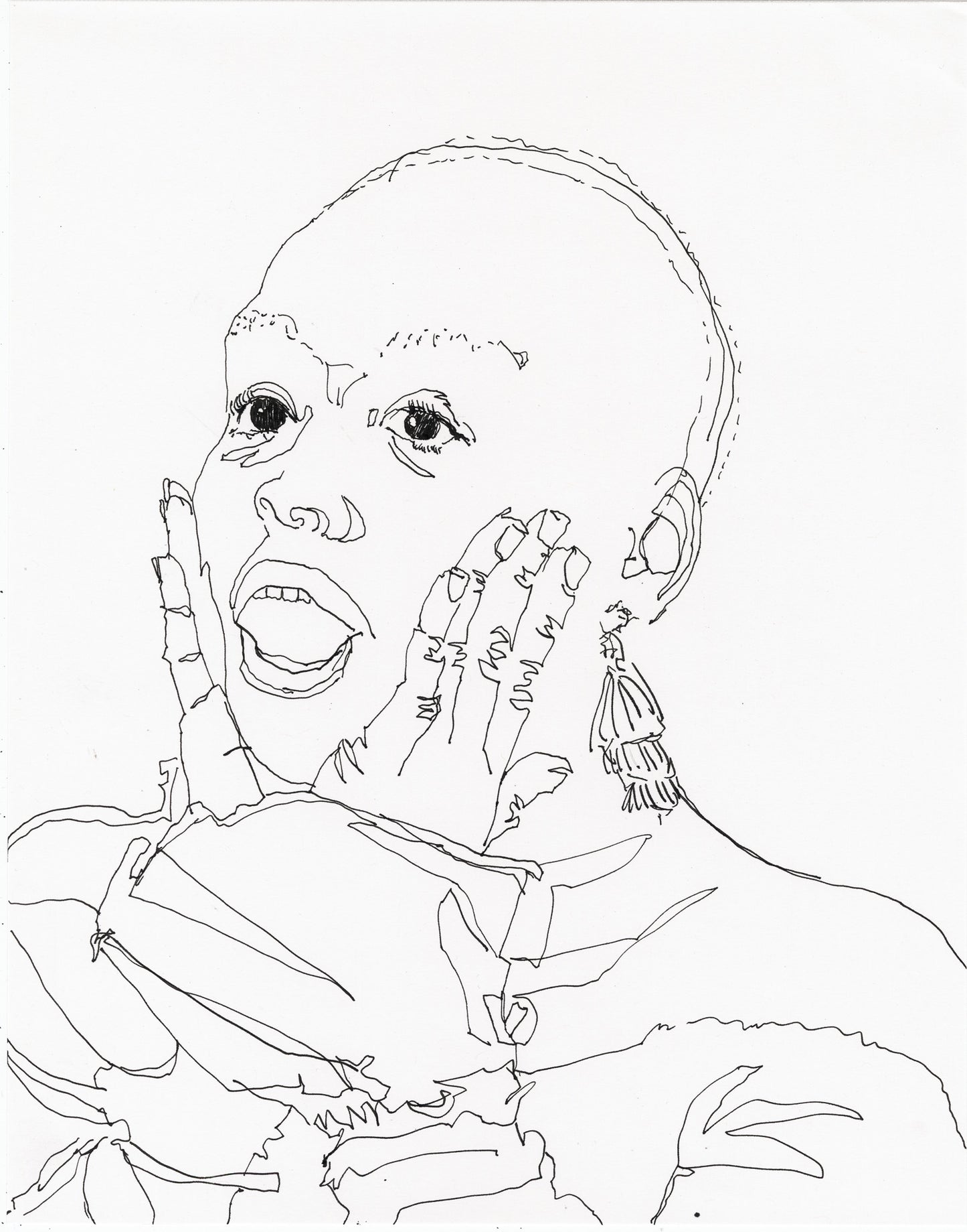 Pen and Ink Portrait of Marie-Pierre