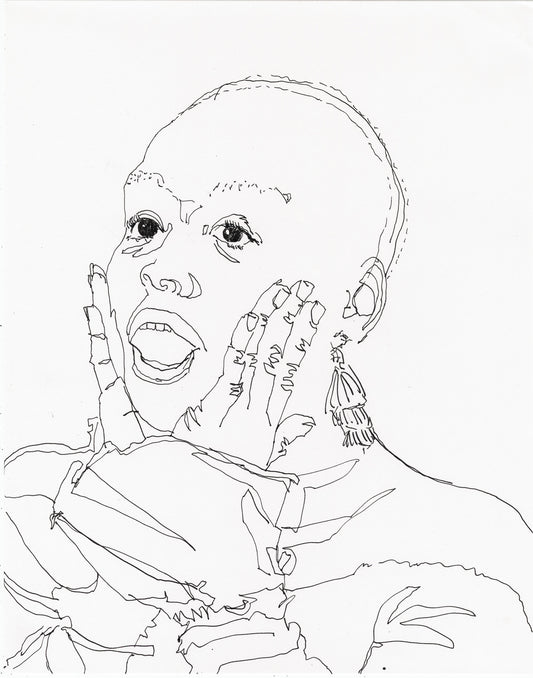 Pen and Ink Portrait of Marie-Pierre