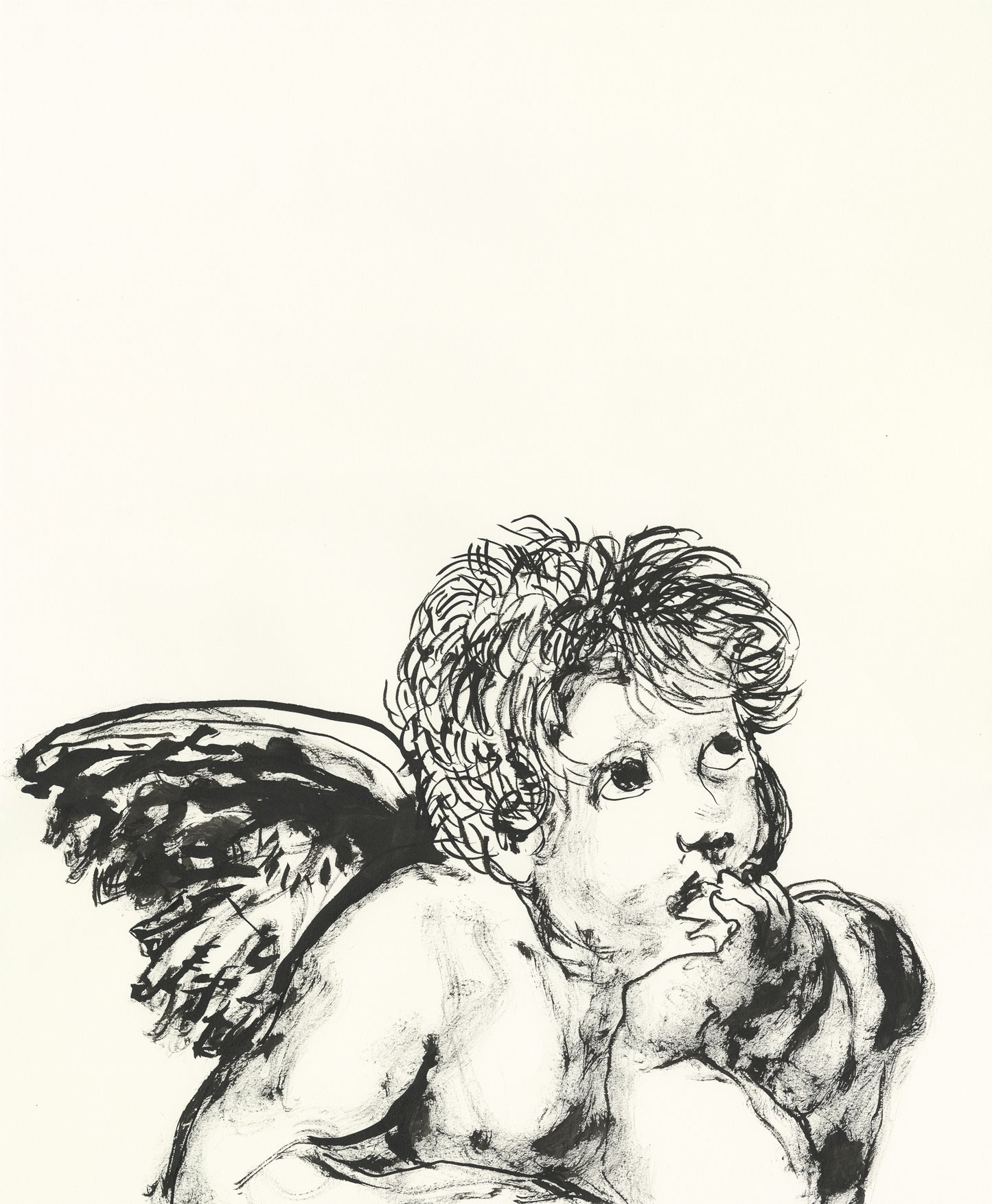 Left Angel From Raphael - The Sistine Madonna (c 1513-4)