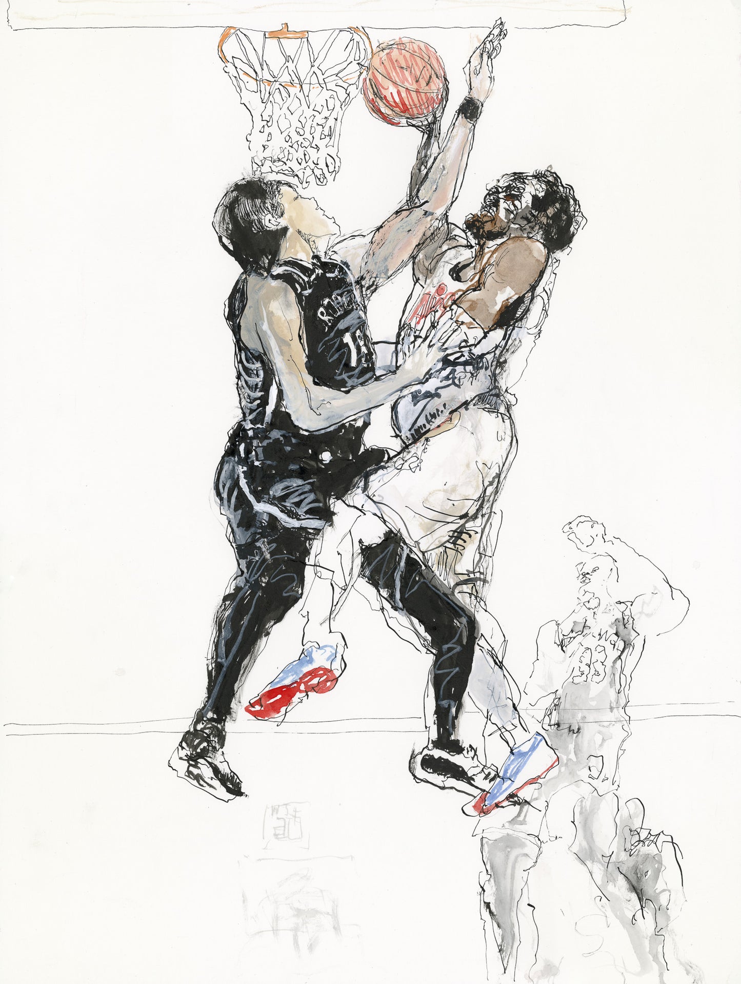 Mitchell Dunks On Watanabe - Drawing of the Game - Nets/Cavs OC
