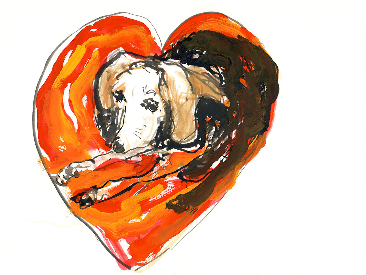 Valentine's Sleepy Dog Card