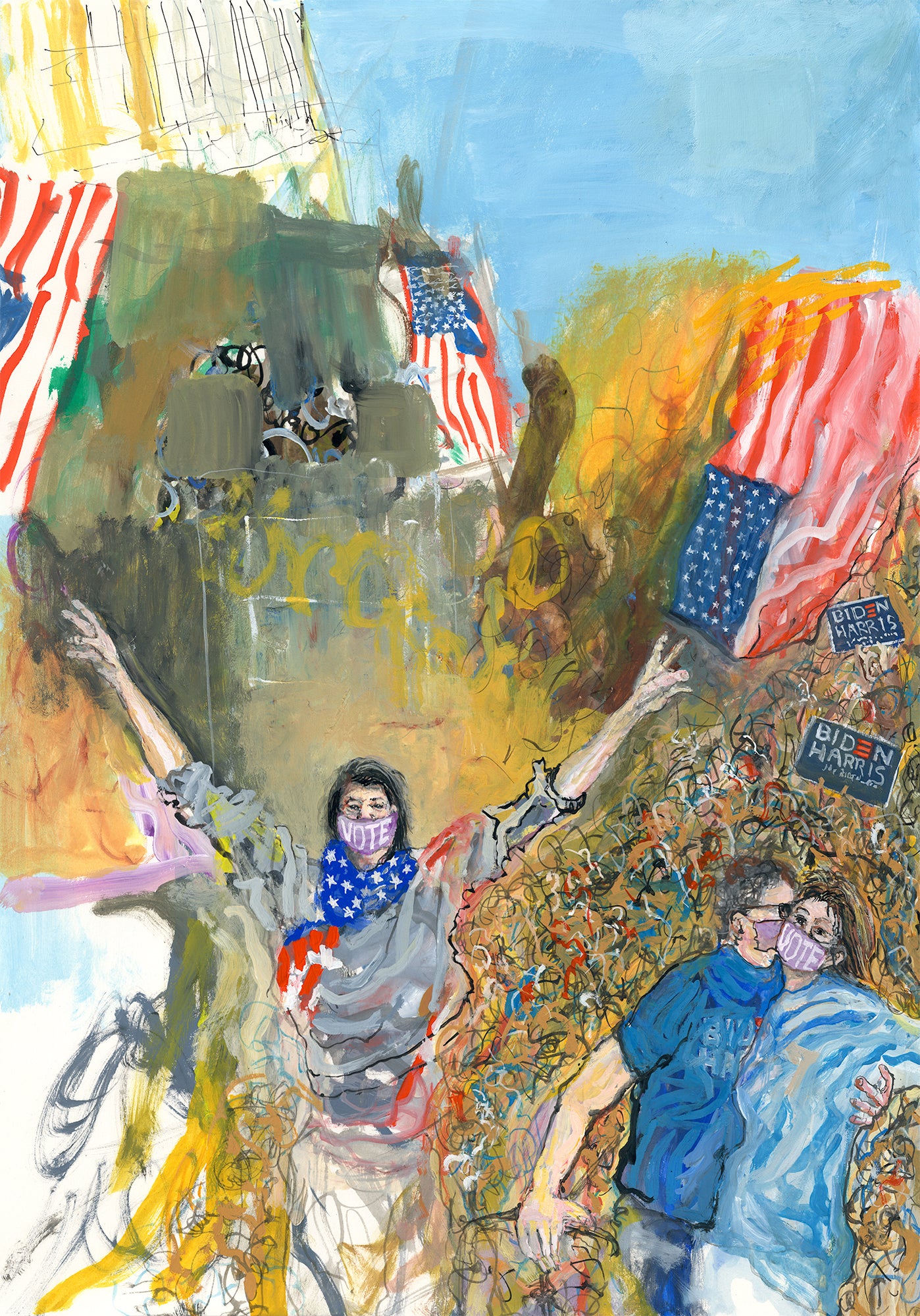 Monumental Celebration Painting - Diptych - We Won!
