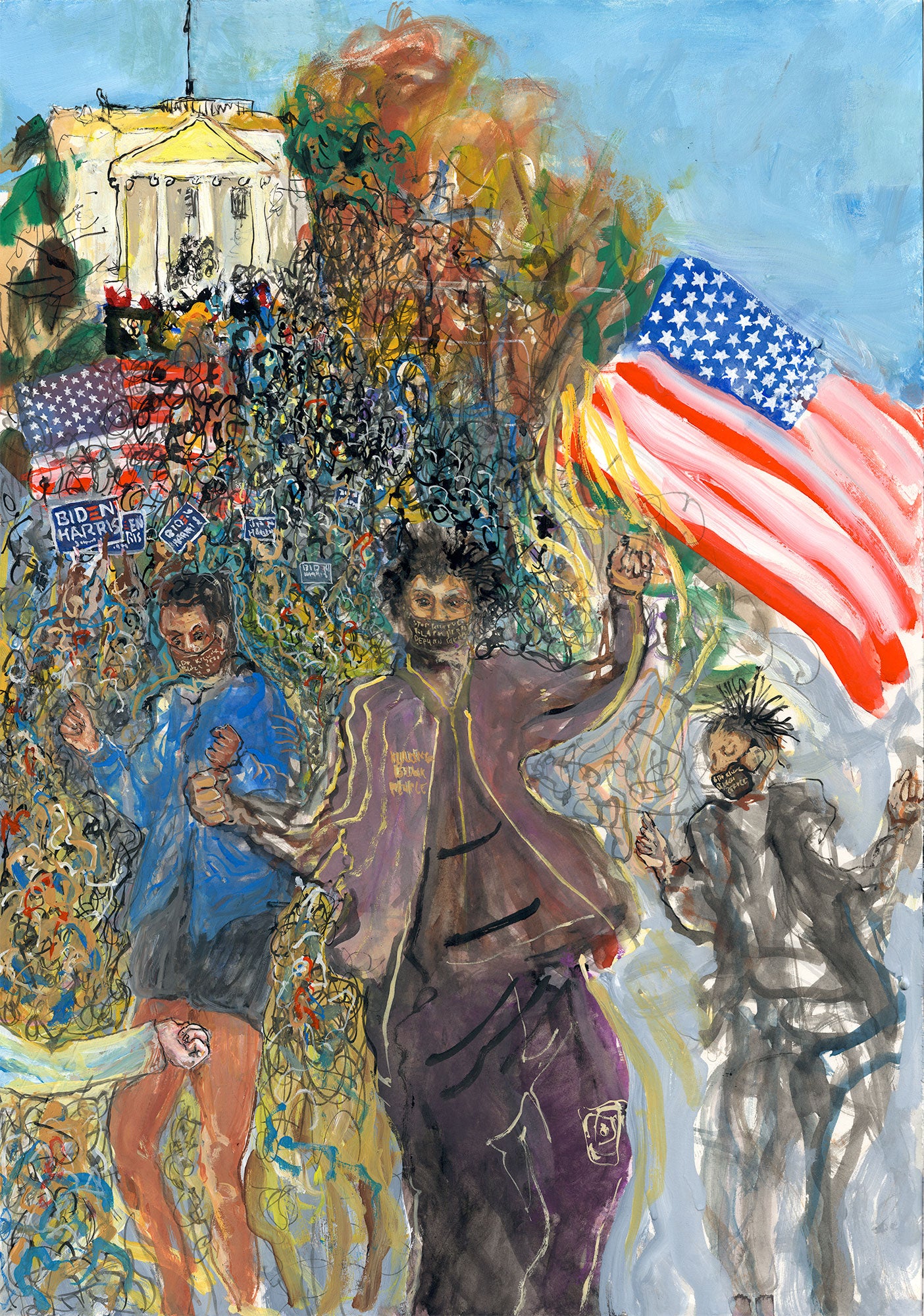 Monumental Celebration Painting - Diptych - We Won!