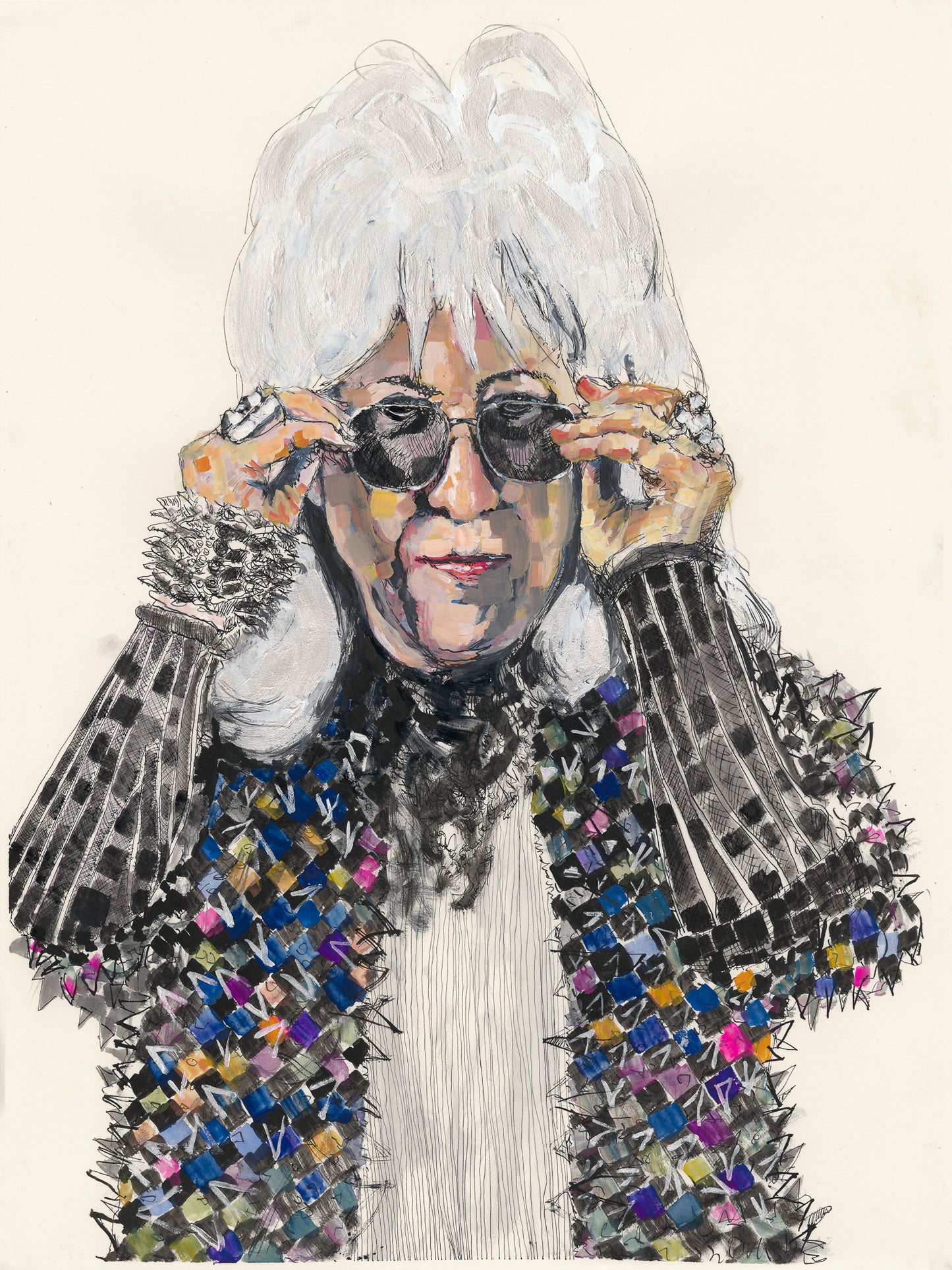 Gouache Portrait of Marlene - Cool as Cool can Be