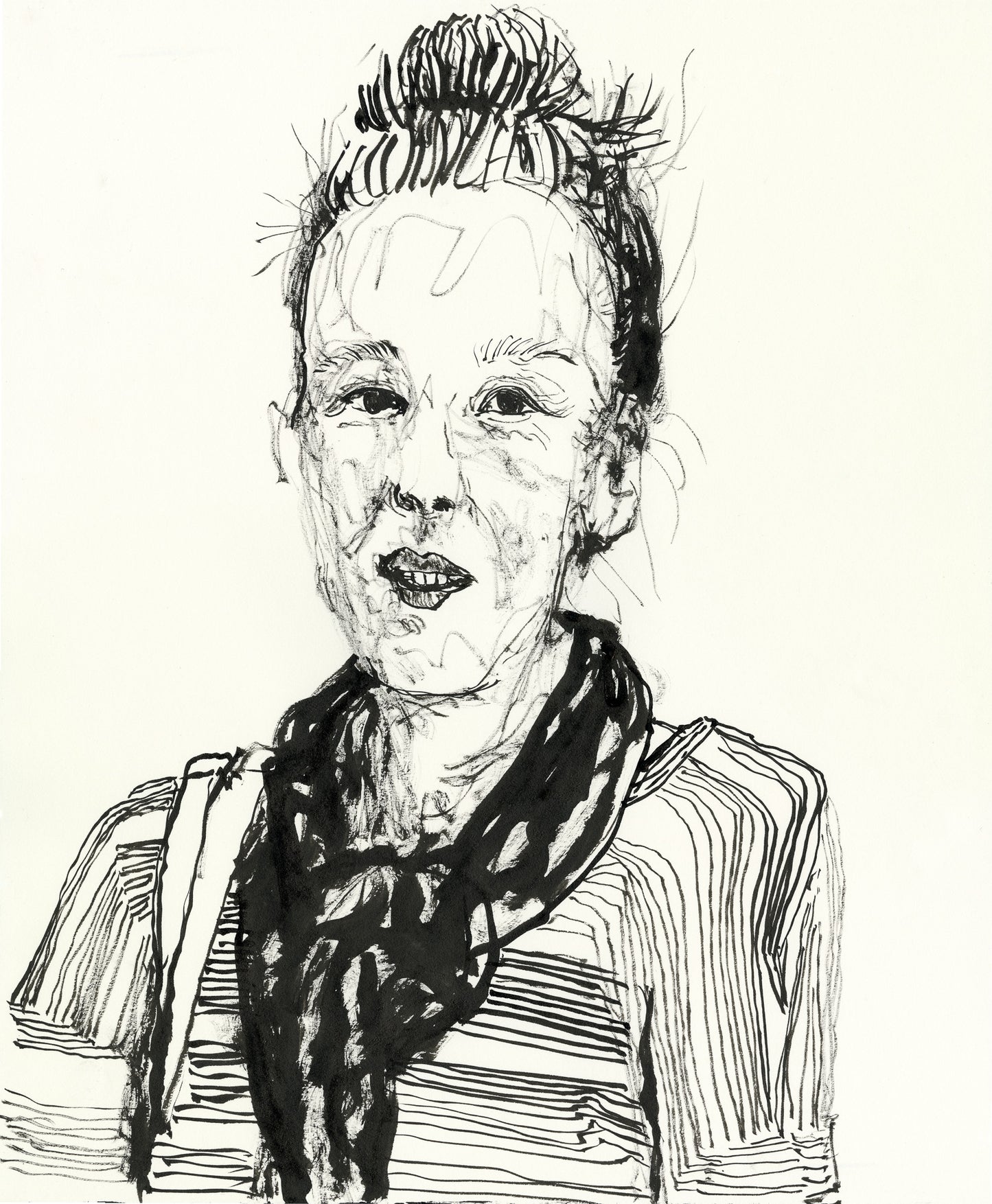 Portrait of Pam Wong - Brush and Ink