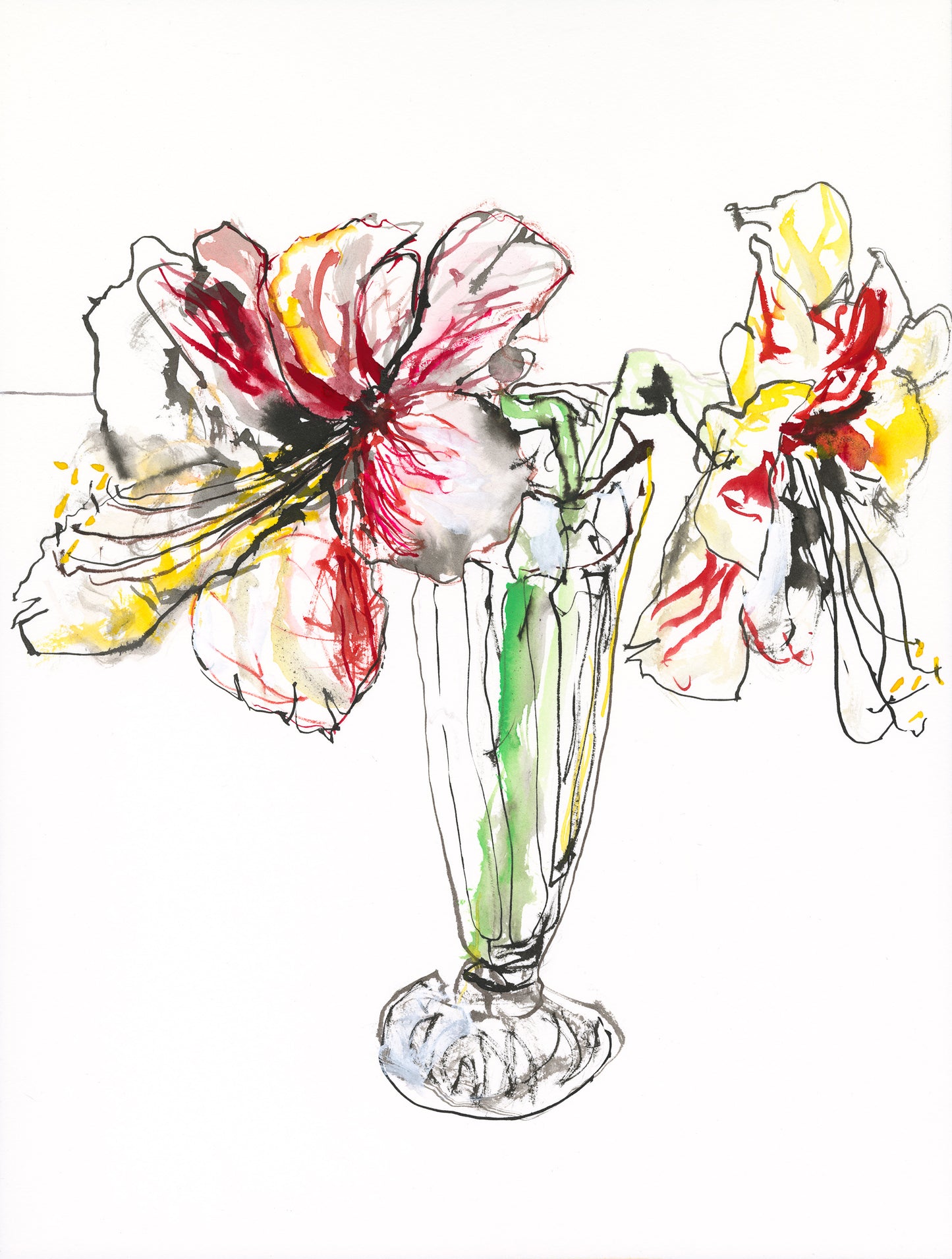 Amaryllis in Sundae Glass - A Burst of Color