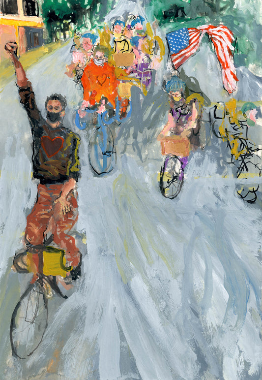 Monumental Bike Protest Painting Study 2 - No Hands