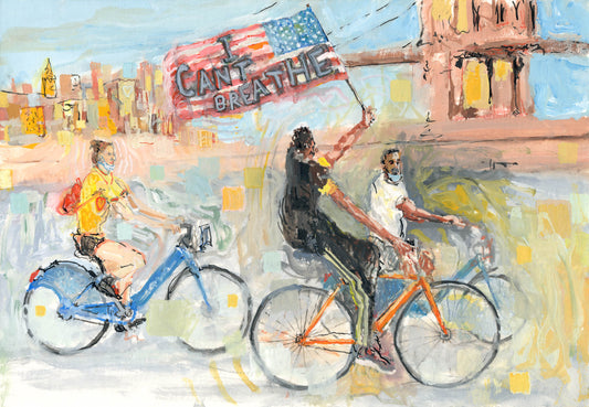 Monumental Bike Protest Painting Study 1 - Justice Ride