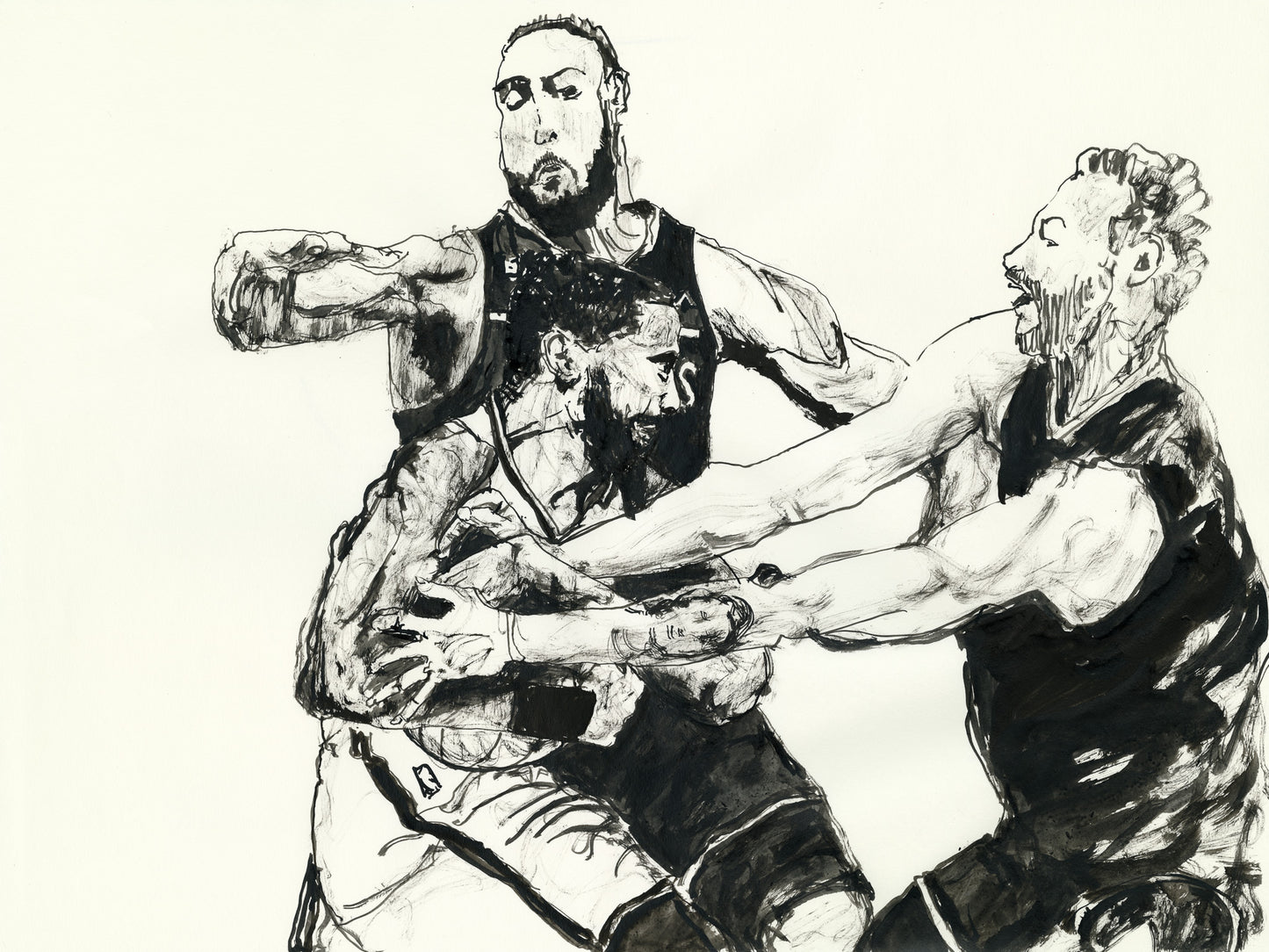 Fight for the Ball - Drawing of the Game - Nets/Wolves