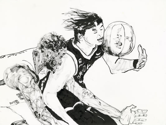 Watanabe Fights Garuba for the Loose Ball - Drawing of the Game - Nets/Rockets